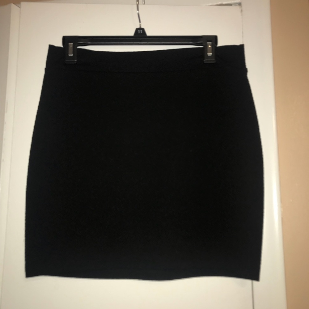 Black Textured Mini Skirt